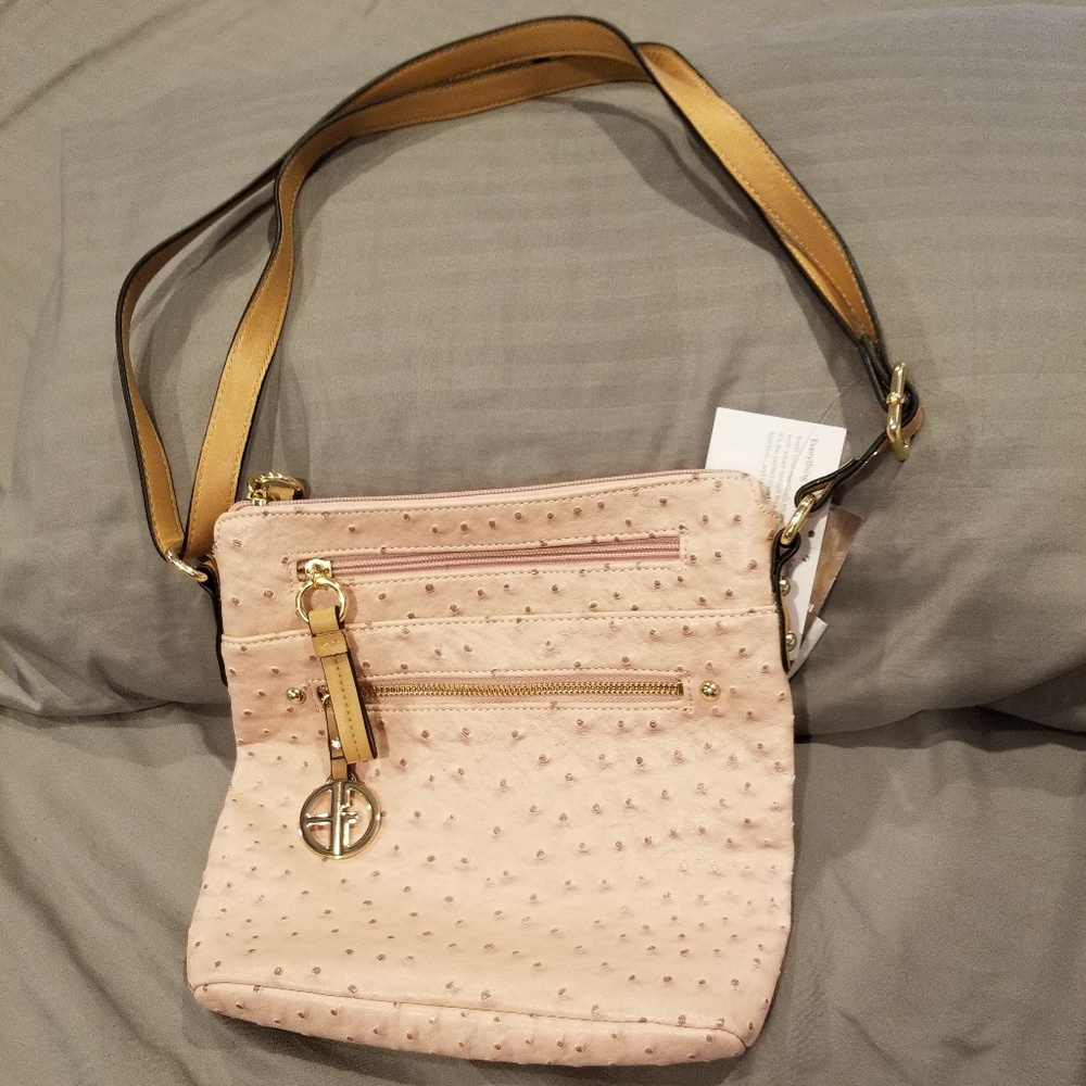 Giani Bernini - Embossed Faux Ostrich Crossbody